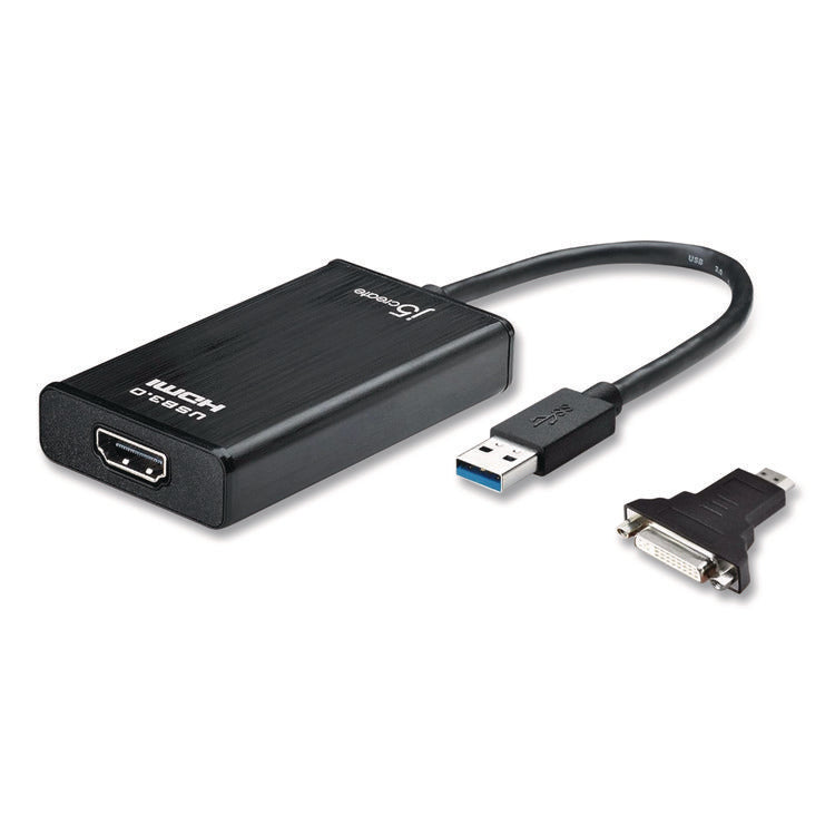 USB to HDMI/DVI Adapter, 7.87", Black
