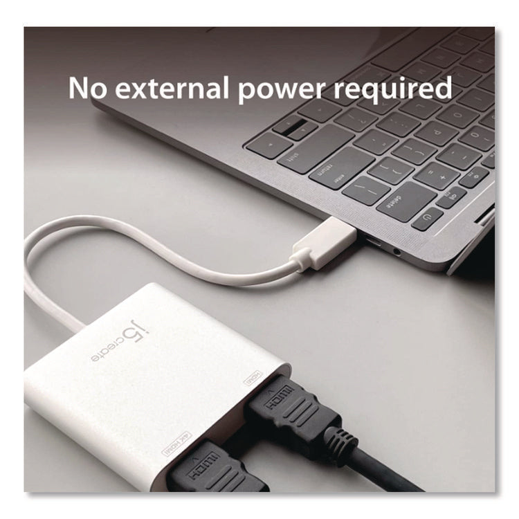 USB to HDMI Adapter, 7.87", Silver/White