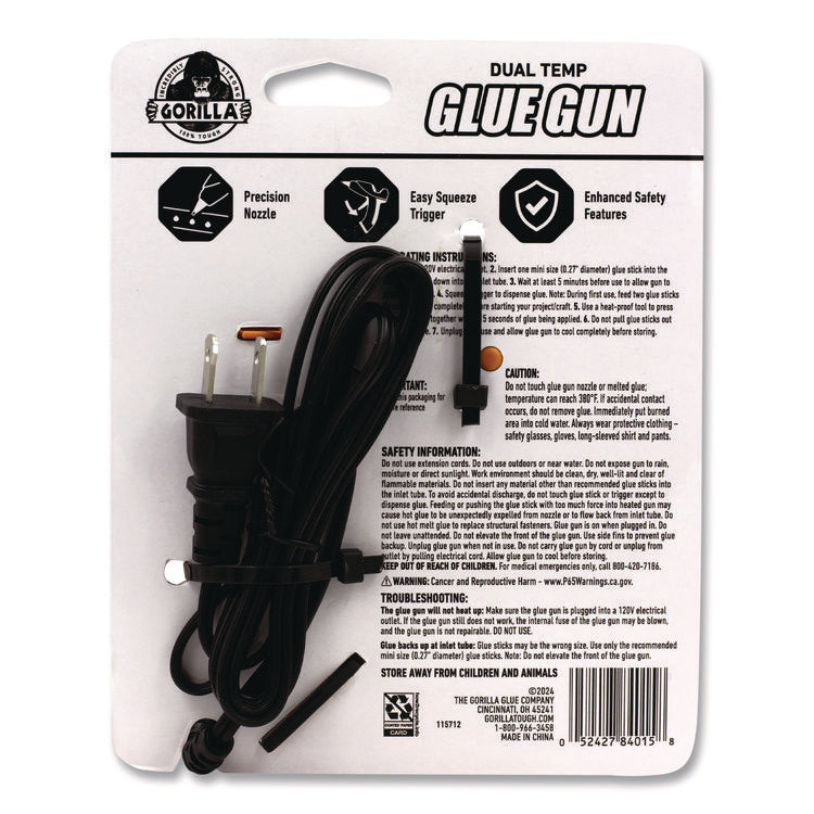 Dual Temp Mini Hot Glue Gun, Orange/Black