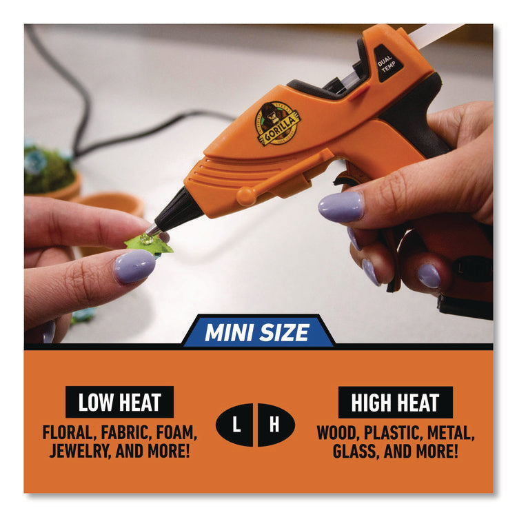 Dual Temp Mini Hot Glue Gun, Orange/Black