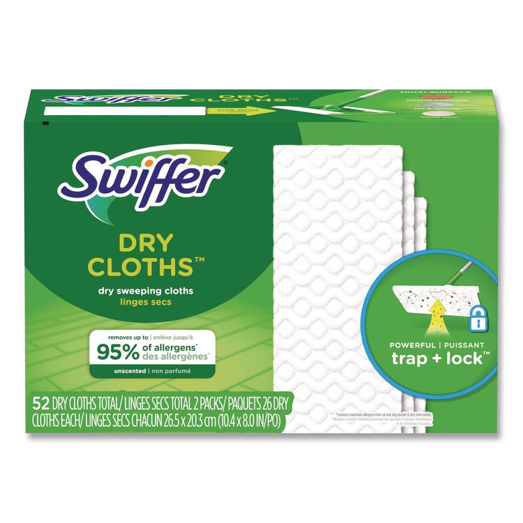 Dry Refill Cloths, White, 10.4" X 8", 52/box, 3 Boxes/carton