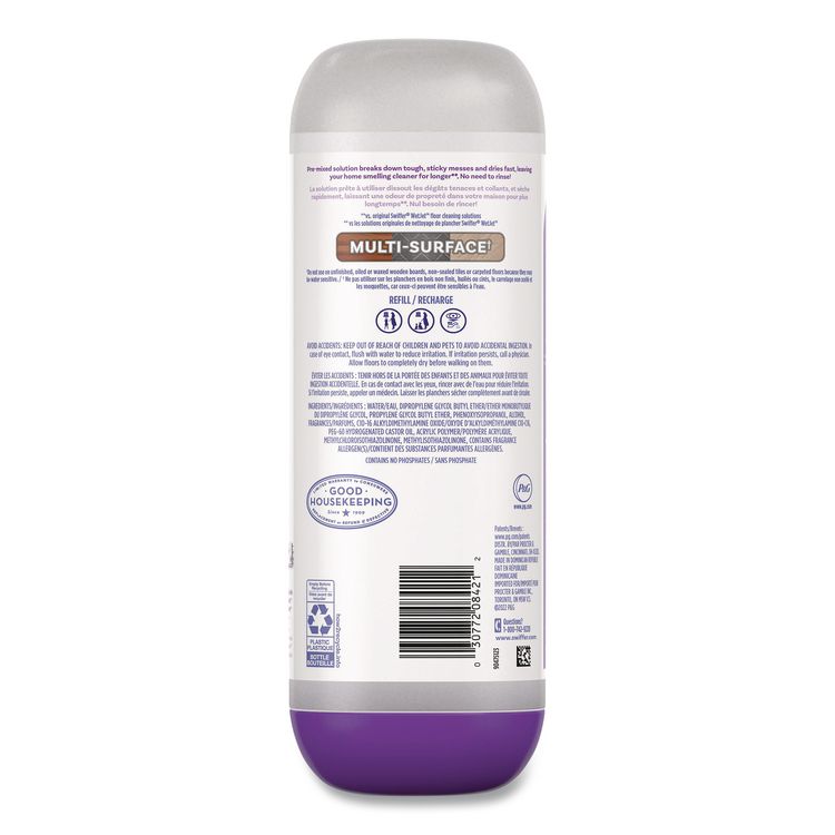 PowerMop Cleaning Solution and Pads Refill Pack, Lavender, 25.3 oz Bottle and 5 Pads per Pack, 4 Packs/Carton