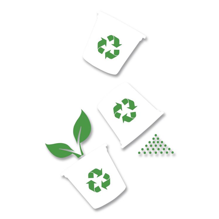 K-Cycle Cardboard Indoor Recycling Bin, Large, Cardboard, Black/Green/White, 5/Pack