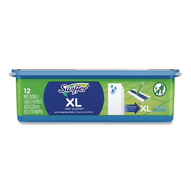 Max/XL Wet Refill Cloths, 16.5 x 9, White, 12/Tub, 6 Tubs/Carton