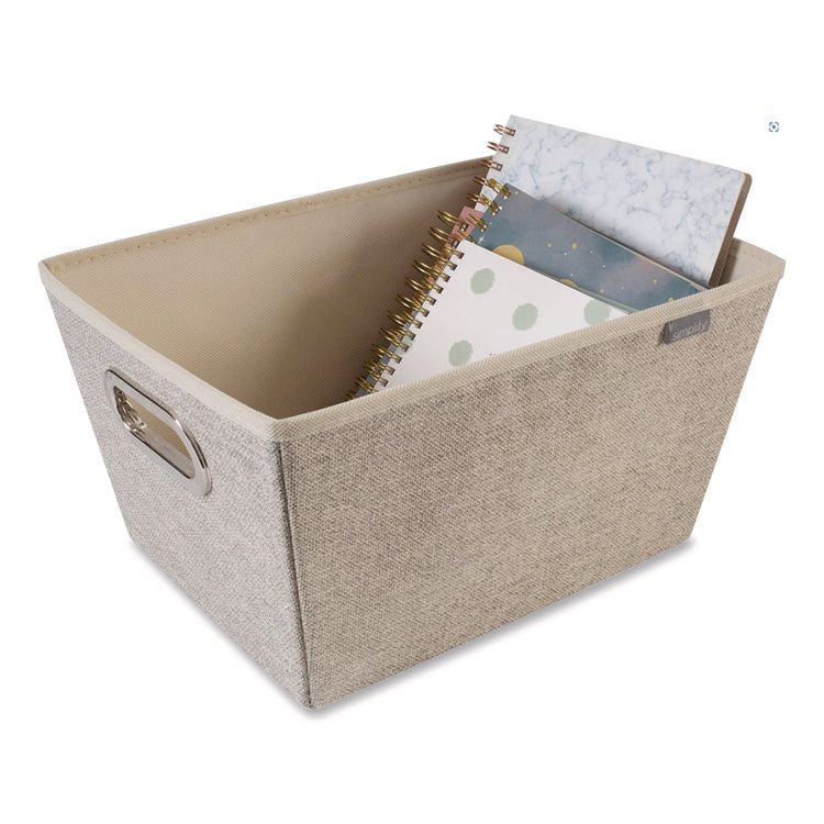 Storage Tote, Medium, 7.5" X 10.8" X 13", Tan