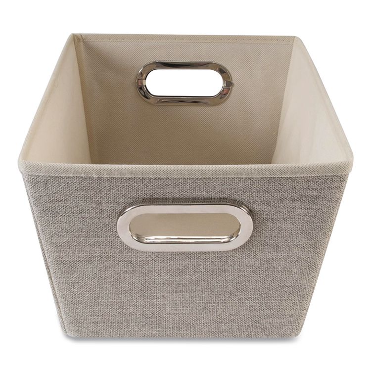 Storage Tote, Medium, 7.5" X 10.8" X 13", Tan