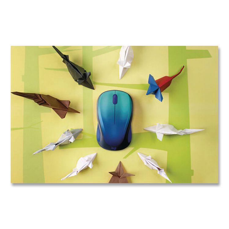 Design Collection Limited Edition Wireless Mouse. 2.4 GHz, 33 ft, Left/Right Hand Use, Blue Aurora