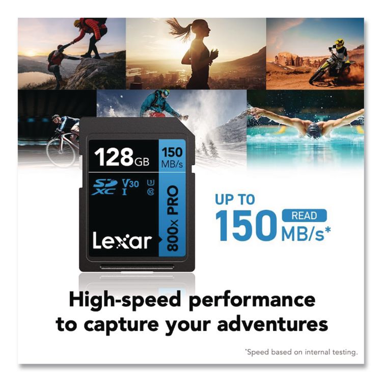 High-Performance PRO BLUE Series SDXC Memory Card, UHS-I V30 U1 Class 10, 128 GB
