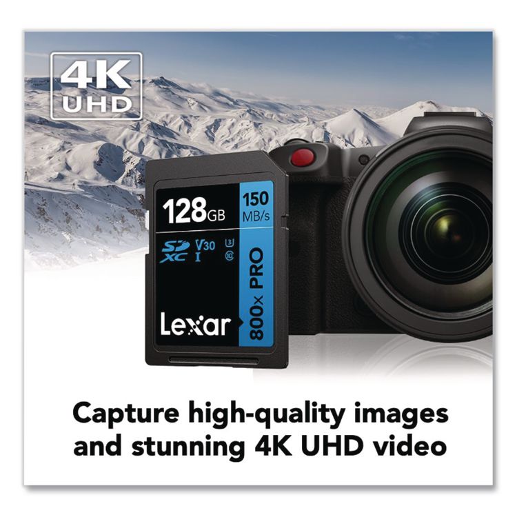 High-Performance PRO BLUE Series SDXC Memory Card, UHS-I V30 U1 Class 10, 128 GB