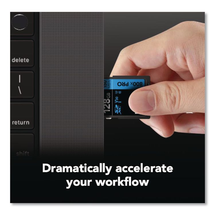 High-Performance PRO BLUE Series SDXC Memory Card, UHS-I V30 U1 Class 10, 128 GB