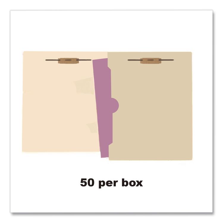 Full Pocket End Tab Fastener Folders, 0.75" Expansion, 2 Fasteners, Letter Size, Manila Exterior, 50/Box