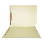 Full Pocket End Tab Fastener Folders, 0.75" Expansion, 2 Fasteners, Letter Size, Manila Exterior, 50/Box