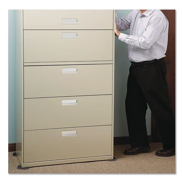 Mighty Movers Self-Stick Furniture Sliders, Round, 2.25" Diameter, Beige, 4/pack