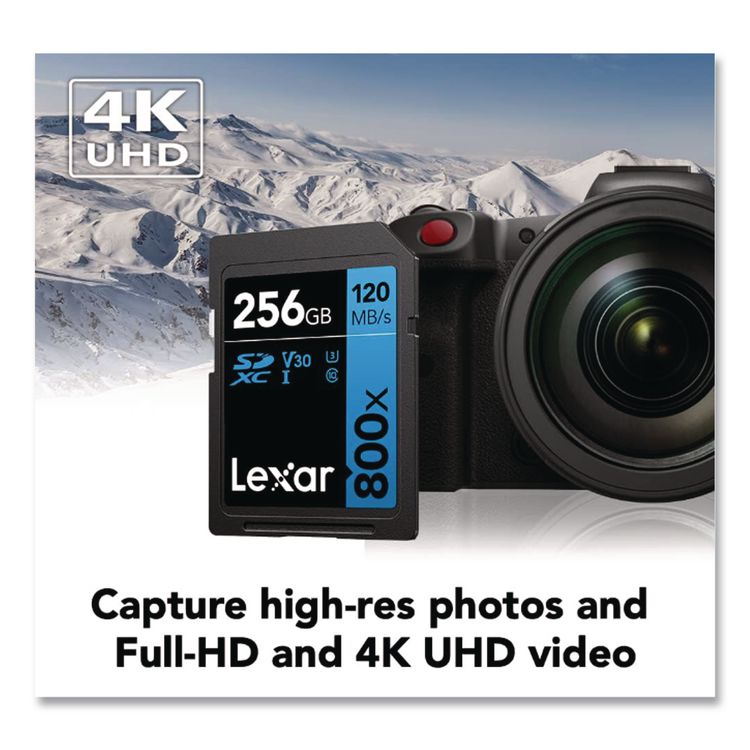 High-Performance PRO BLUE Series SDXC Memory Card, UHS-I V30 U1 Class 10, 256 GB