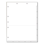 Large Tab Chart Divider Sheets, 7-Hole Punched, Letter, White, 250/Box