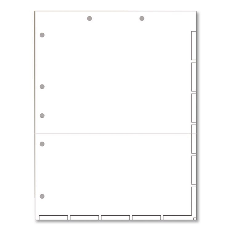 Large Tab Chart Divider Sheets, 7-Hole Punched, Letter, White, 250/Box