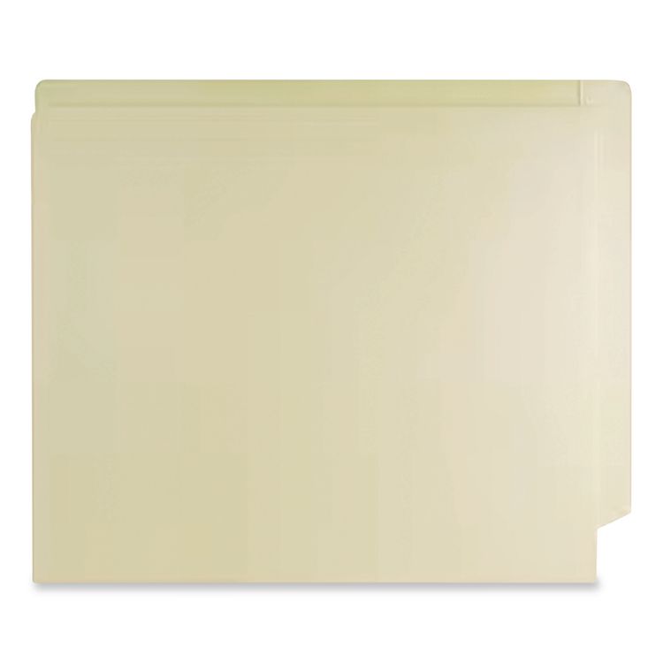 Confidential End-Tab Folder with Full Back Pocket, 2 Fasteners, Letter Size, Manila Exterior, 50/Box