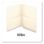 End Tab Folder with Pockets, Straight Tabs, Letter Size, Manila, 50/Box
