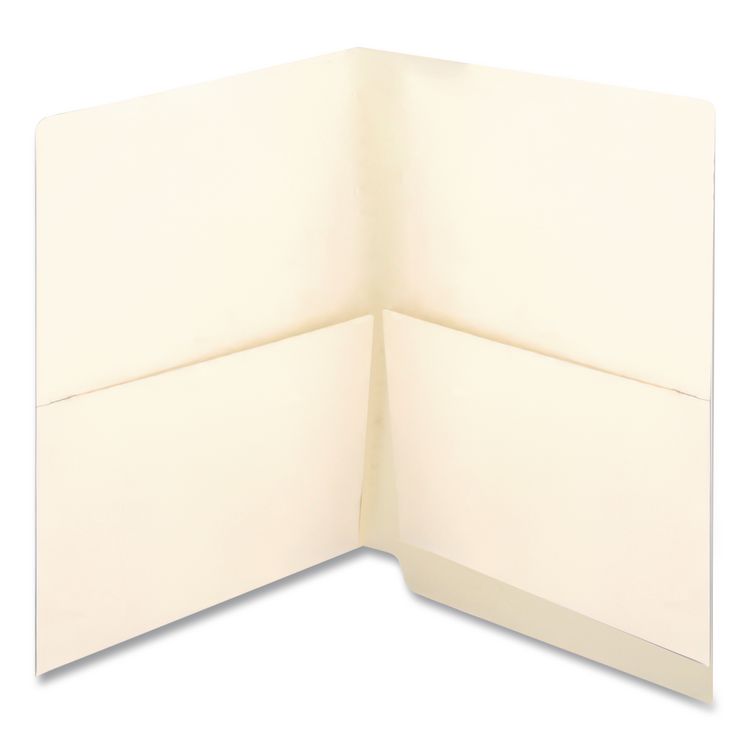 End Tab Folder with Pockets, Straight Tabs, Letter Size, Manila, 50/Box