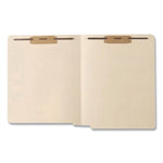 Heavy-Duty End Tab Fastener Folders, 0.75" Expansion, 2 Fasteners, Letter Size, Manila Exterior, 50/Box