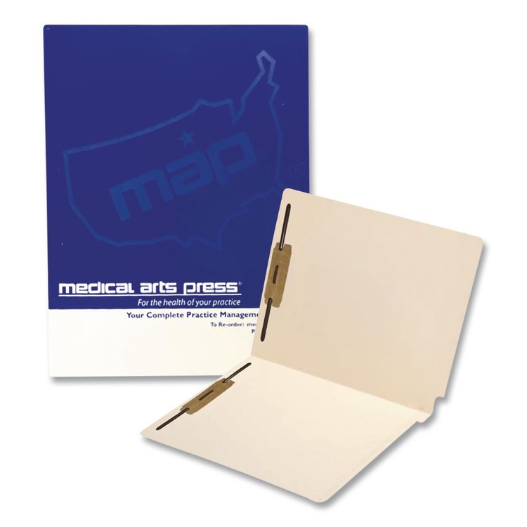 Heavy-Duty End Tab Fastener Folders, 0.75" Expansion, 2 Fasteners, Letter Size, Manila Exterior, 50/Box