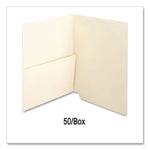 Manila End Tab Pocket Folder, Straight Tabs, Letter Size, Manila, 50/Box