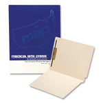Heavy-Duty End Tab Fastener Folders, 0.75" Expansion, 1 Fastener, Letter Size, Manila Exterior, 50/Box
