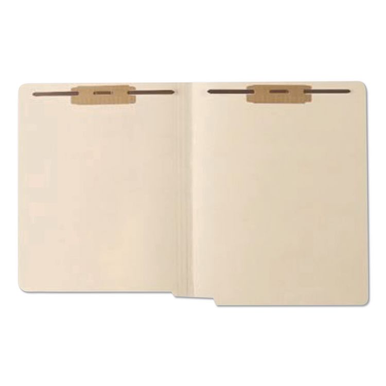 End Tab Fastener Folders, 0.75" Expansion, 2 Fasteners, Letter Size, Manila Exterior, 250/Box