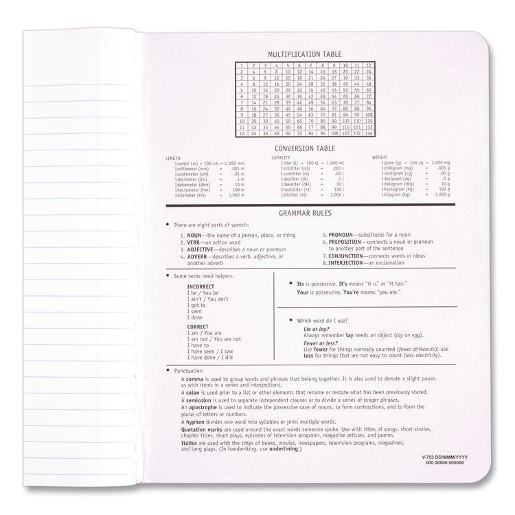 Composition Book, Wide/Legal Rule, Black Cover, (100) 9.75 x 7.5 Sheets