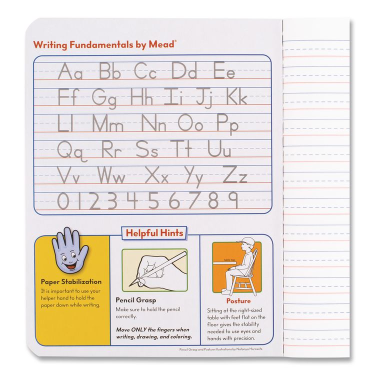 Primary Journal Creative Writing Composition Book, Manuscript Format, Blue/Black/White Cover, (100) 9.75 x 7.5 Sheets