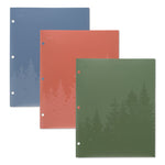 Recycled Plastic Two-Pocket Folder, 11" x 8.5", Randomly Assorted