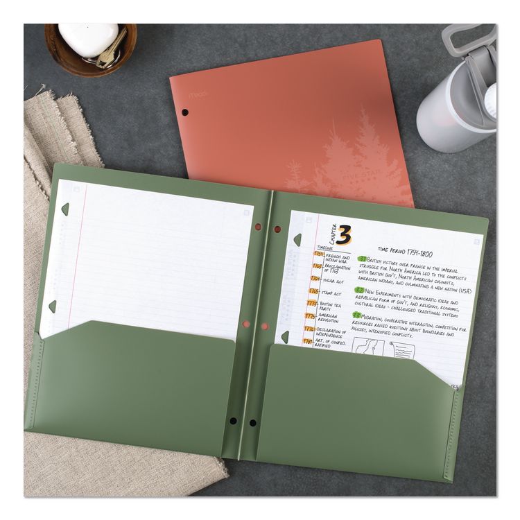 Recycled Plastic Two-Pocket Folder, 11" x 8.5", Randomly Assorted