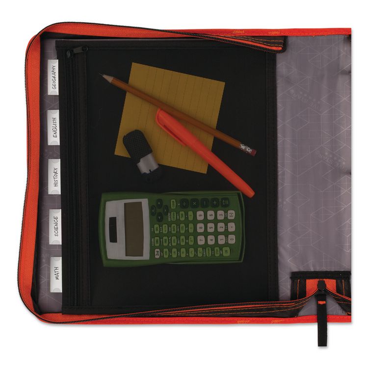 Zipper Binder and Expansion Panel, 3 Rings, 2" Capacity, 11 x 8.5, Assorted