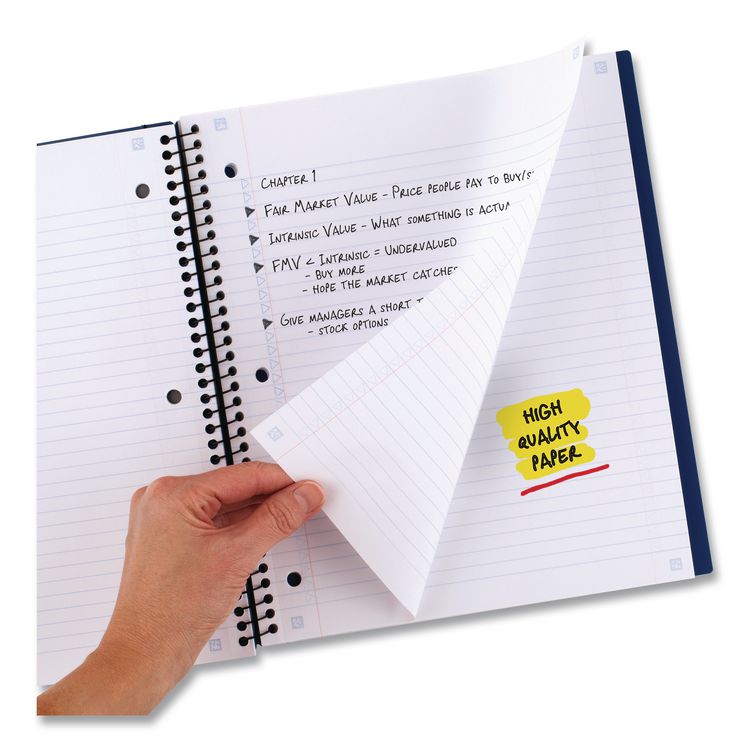 Advance Wirebound Notebook, 3-Subject, Medium/College Rule, Randomly Assorted Cover Color, (150) 11 x 8.5 Sheets