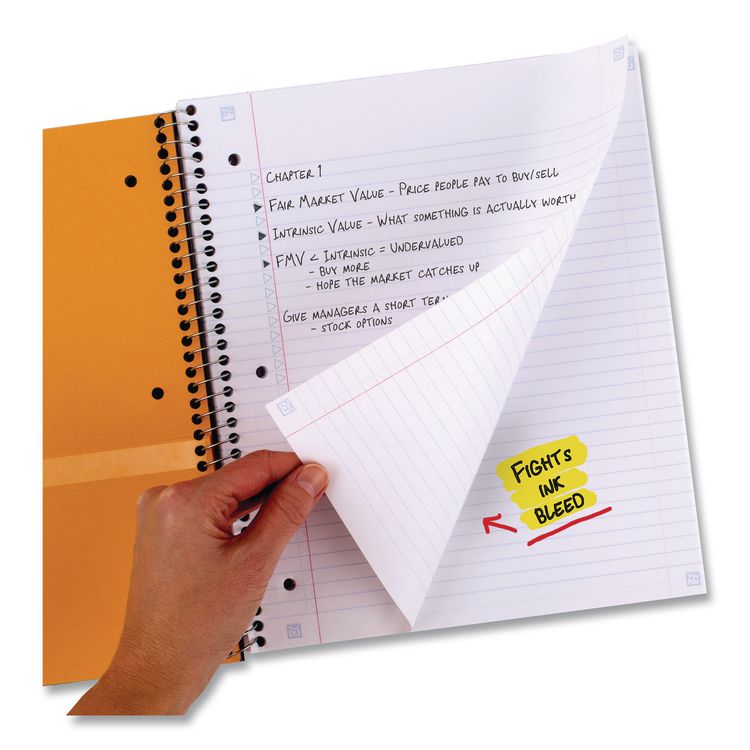 Wirebound Notebook, 3-Subject, Medium/College Rule, Randomly Assorted Cover Color, (150) 11 x 8.5 Sheets