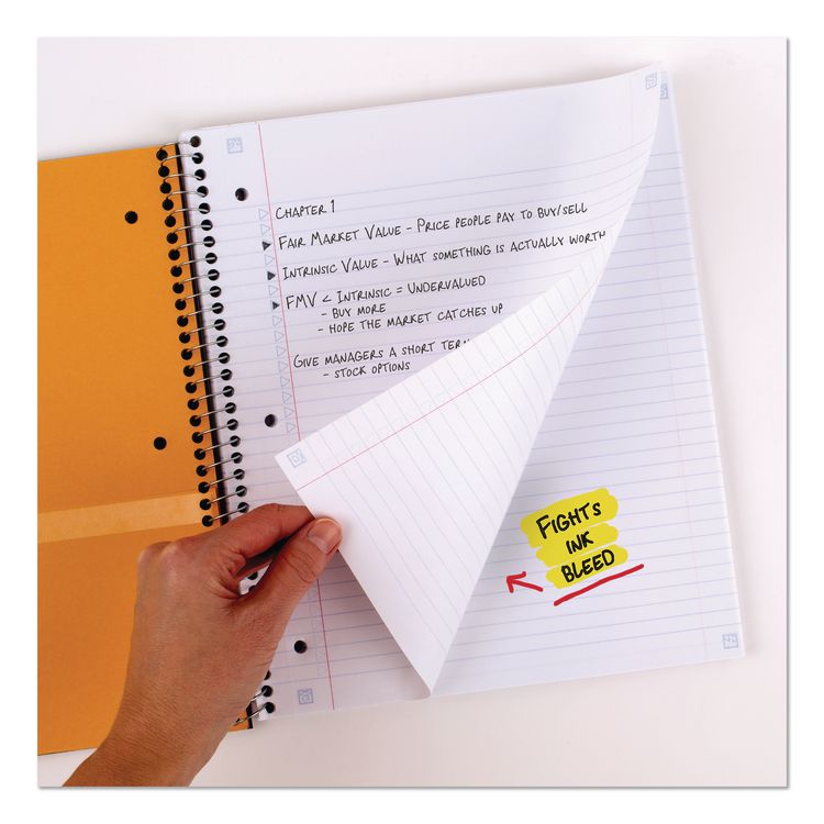 Wirebound Notebook, 1-Subject, Medium/College Rule, Black Cover, (100) 11 x 8.5 Sheets