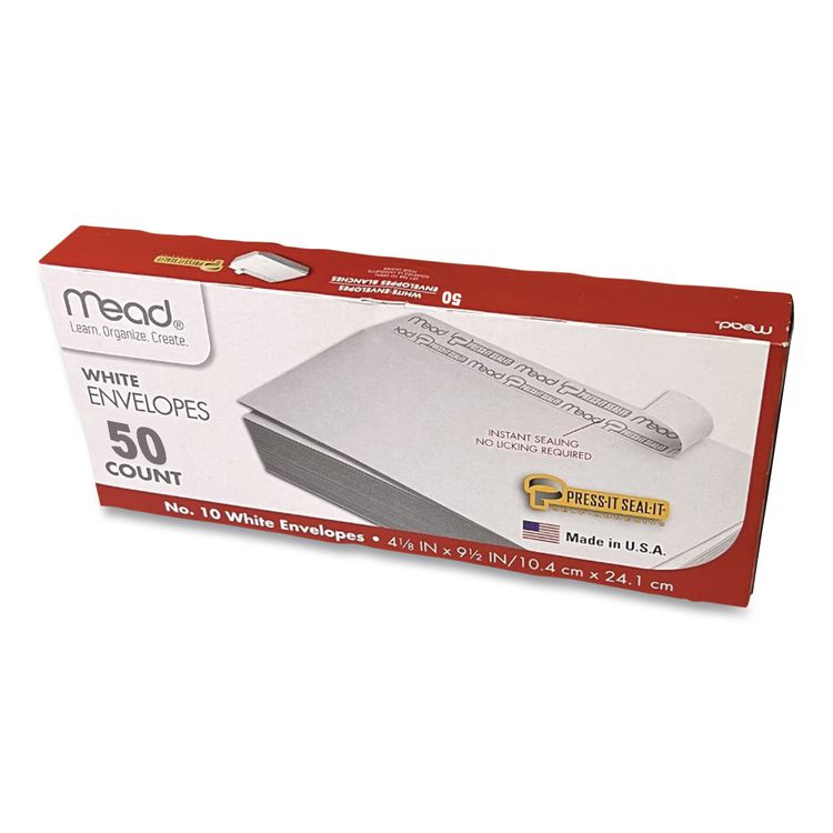Press-it Seal-it Self-Adhesive Envelope, #10, Commercial Flap, Self-Adhesive Closure, 4.18 x 9.5, White, 50/Box