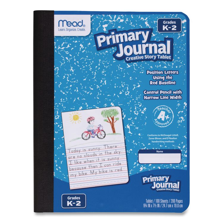 Primary Journal Half Page Ruled, Blue Marble Cover, Primary Rule, (100) 9.75 x 7.5 Sheets