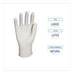 General-Purpose Latex Gloves, Powder-Free, Large, 4.4 mil Thick, 12" Long, Natural, 100/Box
