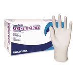 Powder-Free Synthetic Vinyl Gloves, Small, 4 mil Thick, 9.5" Long, Cream, 100/Box