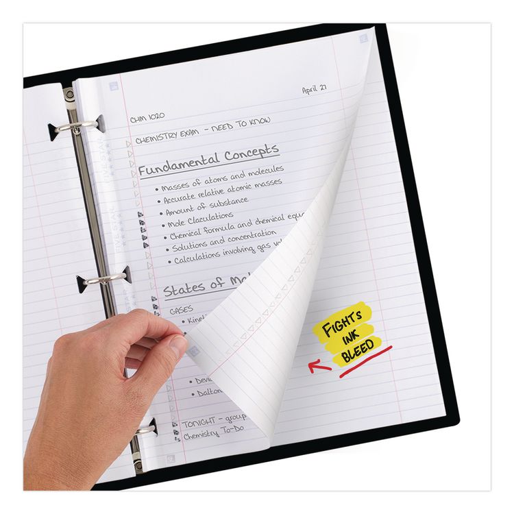 Reinforced Filler Paper Plus Study App, 3-Hole, 8.5 x 11, College Rule, 80/Pack
