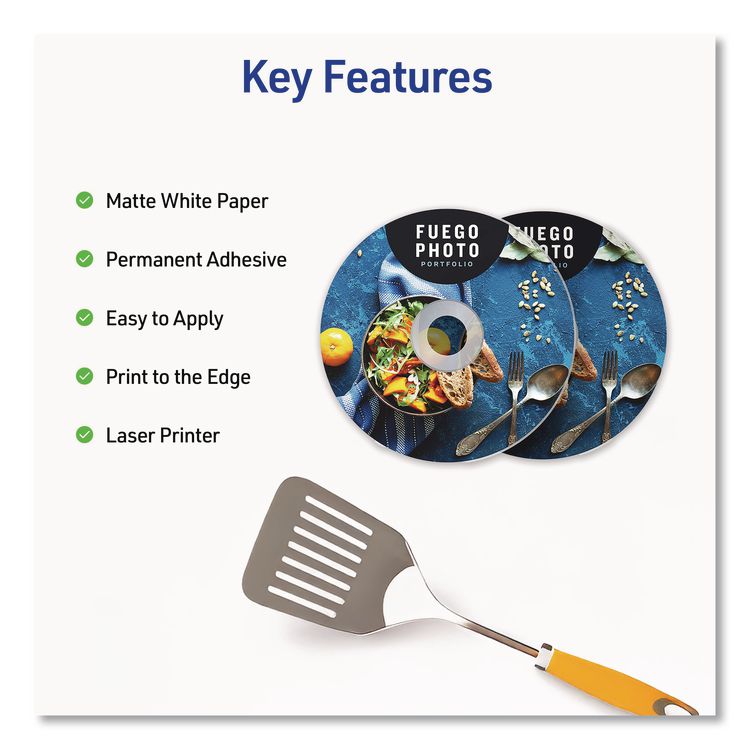 Laser Cd Labels, Matte White, 40/pack