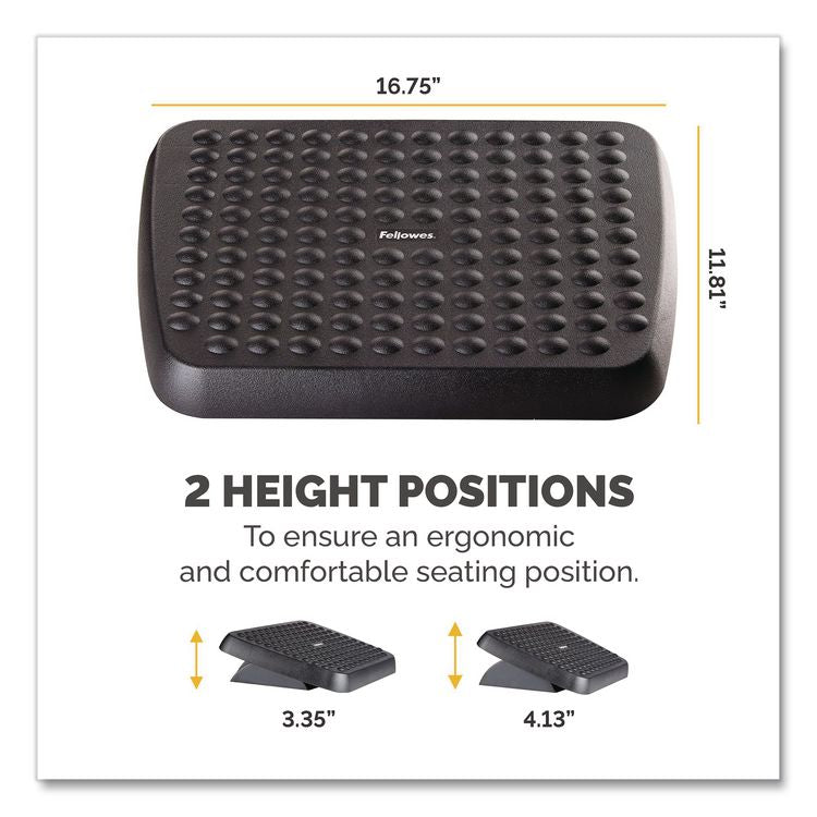 Standard Footrest, Adjustable, 17.63w X 13.13d X 3.75h, Graphite