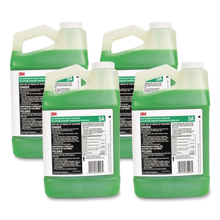 Quat Disinfectant Cleaner Concentrate, Pleasant Scent, 0.5 Gal Bottle, 4/carton