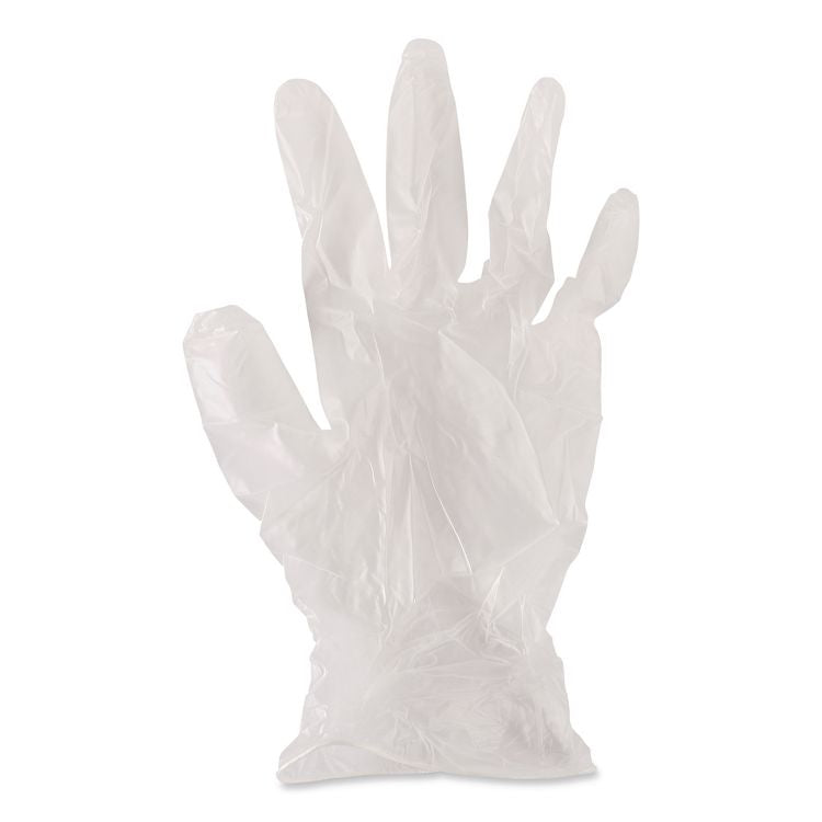 Exam Vinyl Gloves, Powder-Free, Medium, 3.6 mil Thick, 9.5" Long, Clear, 100/Box, 10 Boxes/Carton