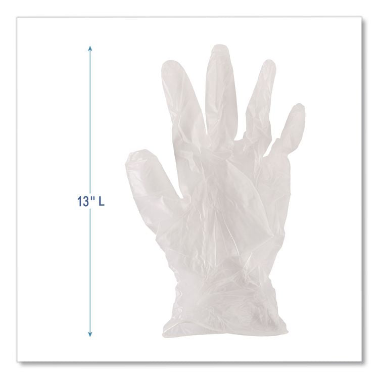 General Purpose Vinyl Gloves, Powder-Free, Large, 2.6 mil Thick, 13" Long, Clear, 100/Box