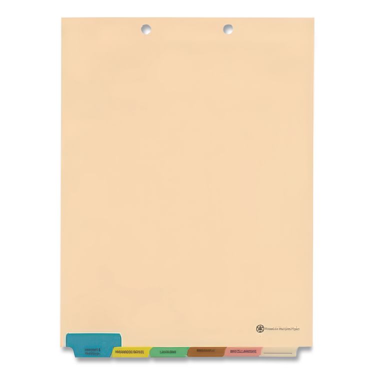 6-Tab Medical Chart Indexes, Bottom Tab, Assorted Medical, Manila, 65/Box