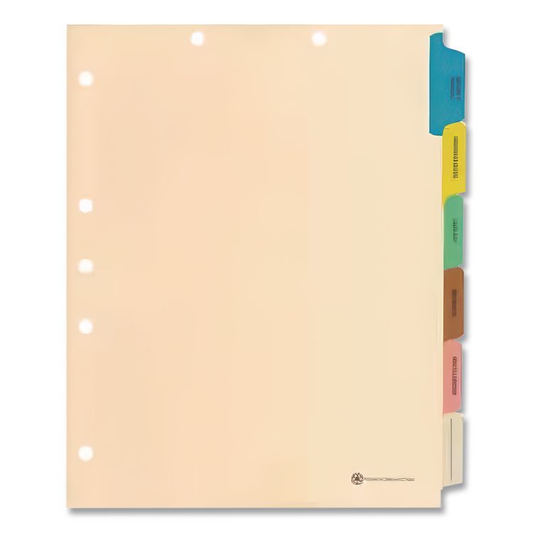 6-Tab Medical Chart Indexes, Side Tab, Assorted Medical, Manila, 65/Box