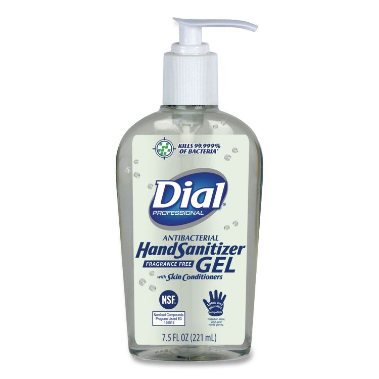 Antibacterial With Moisturizers Gel Hand Sanitizer, 7.5 Oz, Pump Bottle, Fragrance-Free