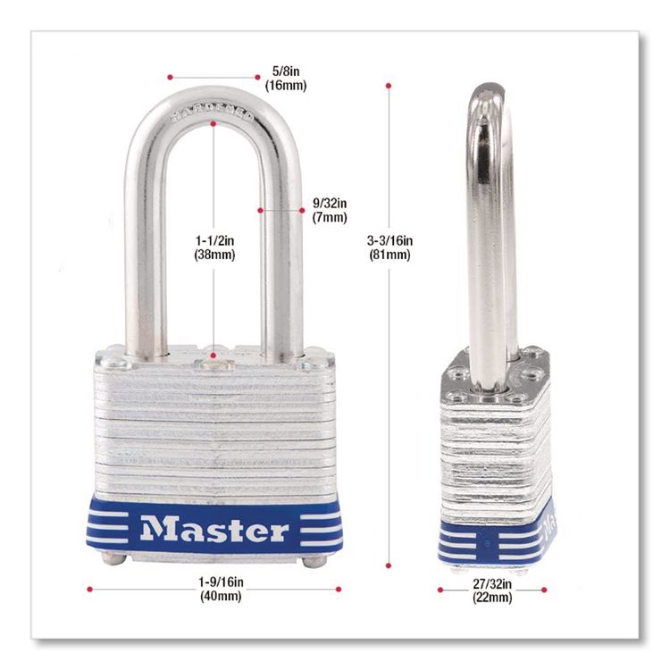Key Padlock 3Dlf, 4 Pin